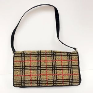 NWT Lady Fashion Checked Clutch Bag Inside Pocket